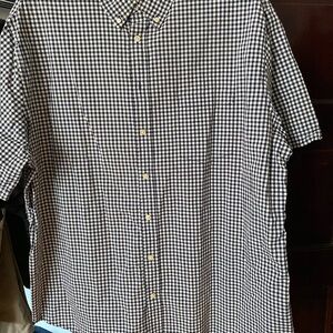 Merona Navy and White Gingham Button-Down Shirt